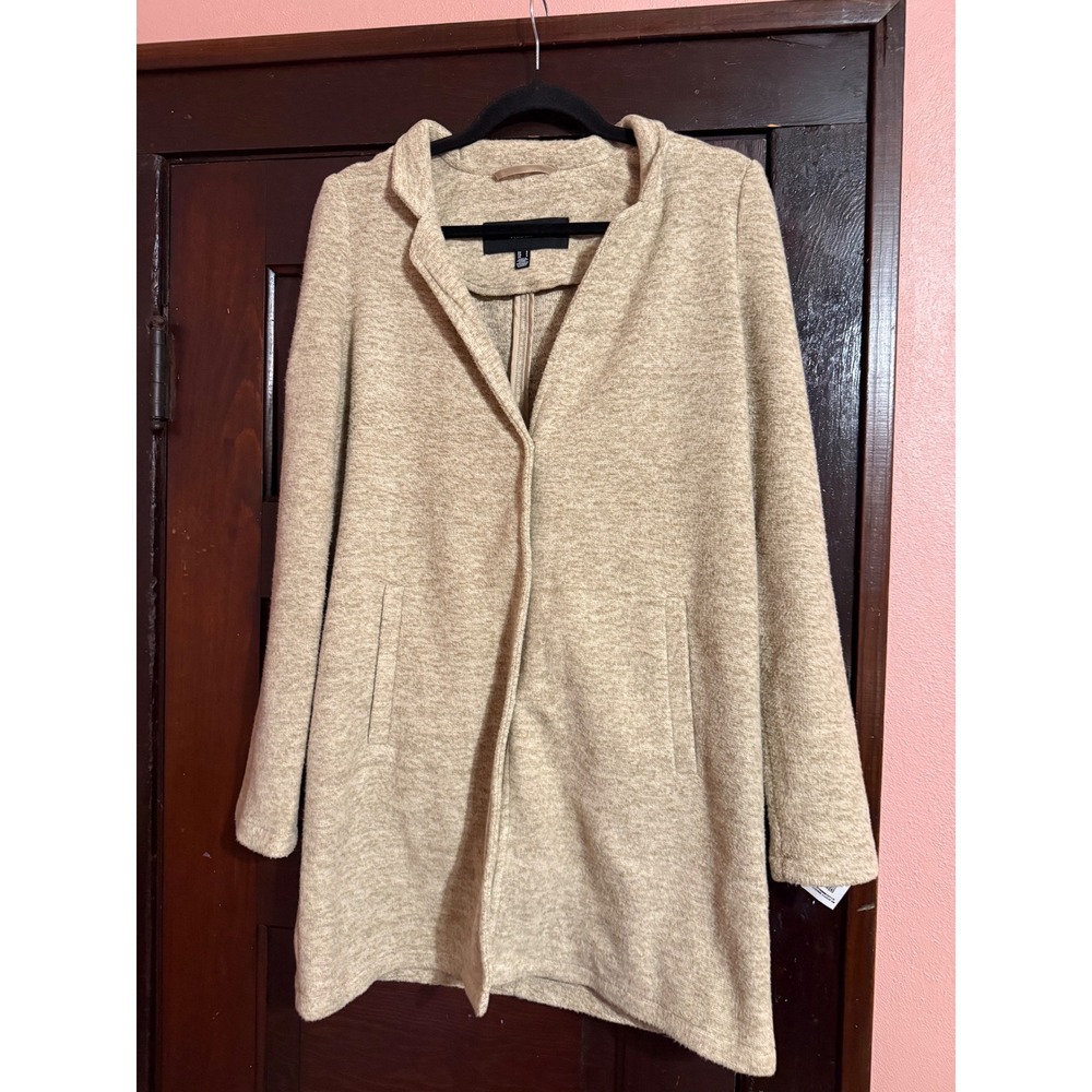 Vero Moda 3/4 Jacket Beige Marled Snap Front Coat Small Cardigan